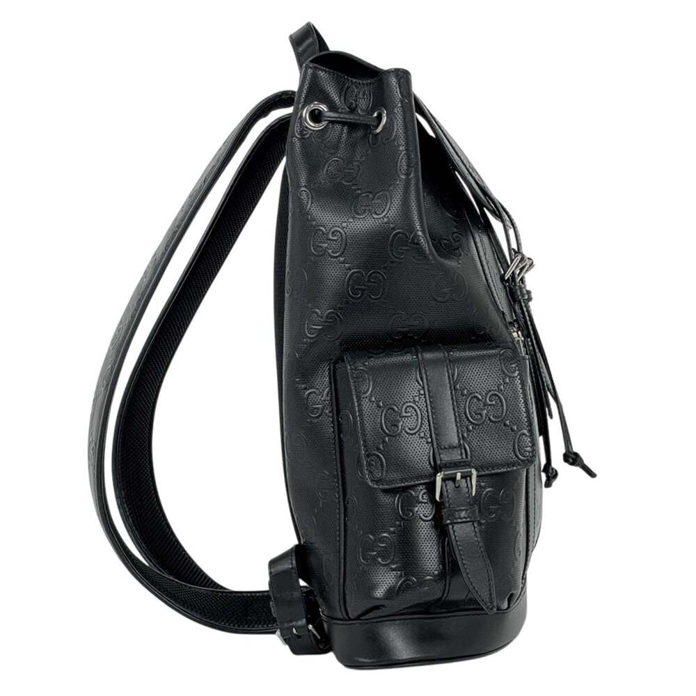 Gucci GG pattern backpack, embossed leather, blac… - image 4